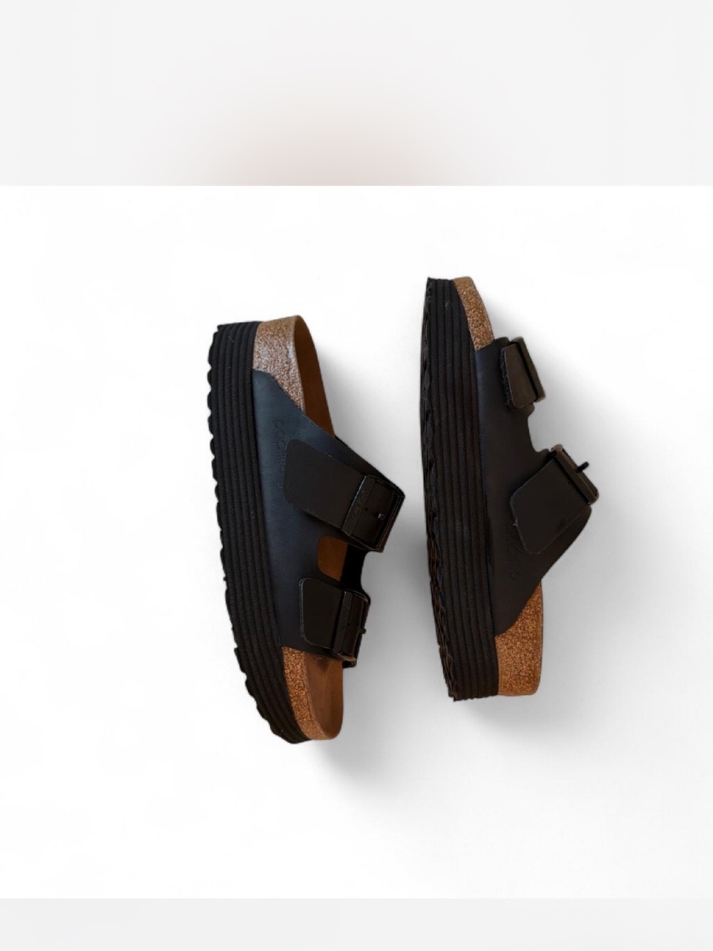 Papillio Black Strappy Vegan Slide Sandals - Picture 2 of 4